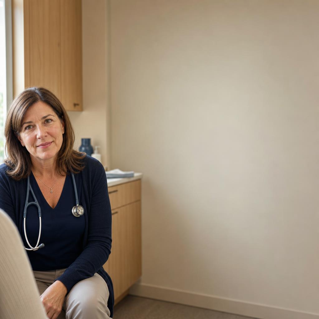 Family physician in a warm clinic consultation room
